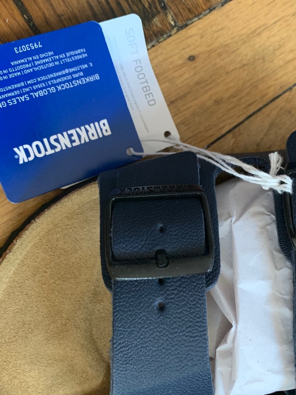 Blue Birkenstock sandals, New with tags, size EUR 38 (narrow), Women